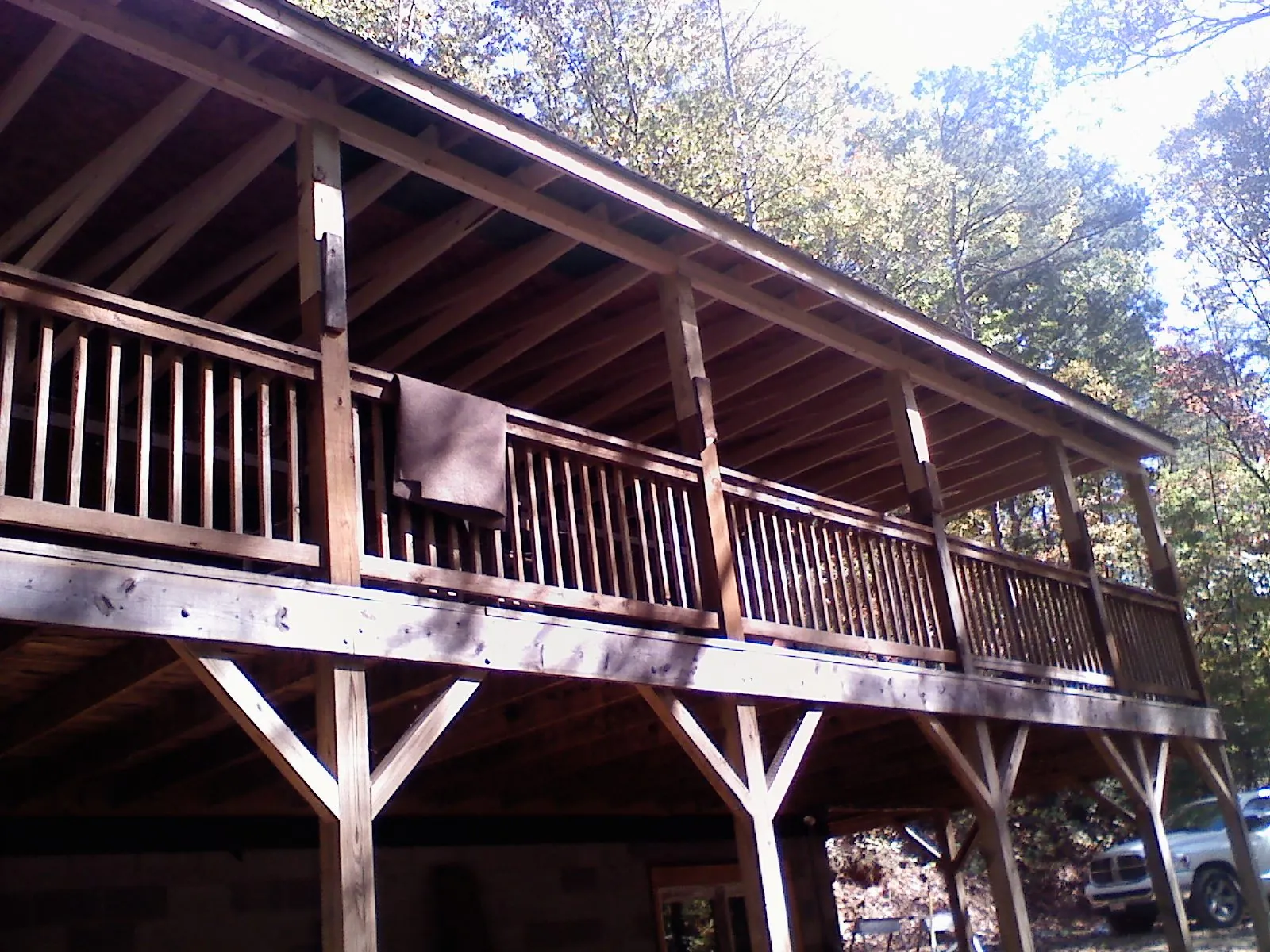 Timber framing under a new elevated porch and deck — Roof Leak Repair in Newburg by Roofing Brothers